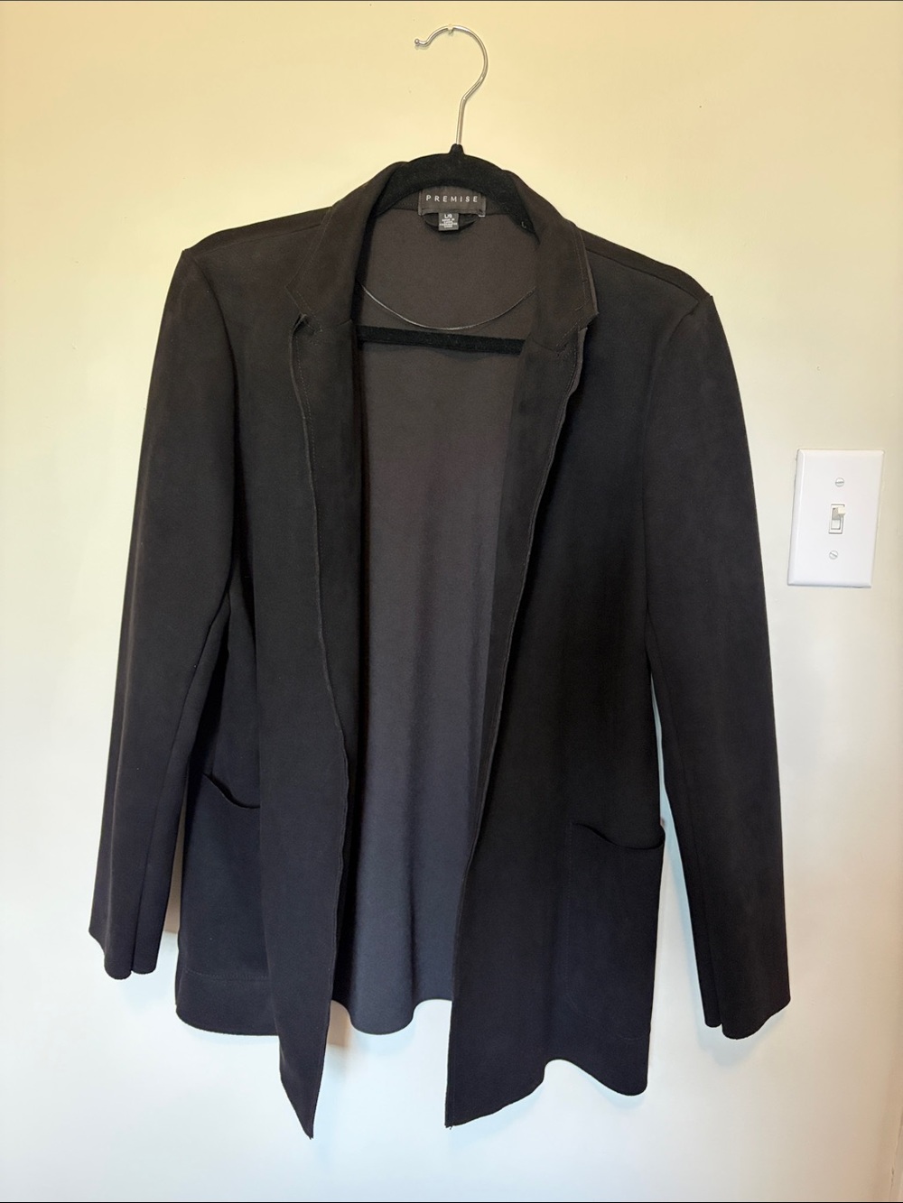 Premise Black Open-Front Blazer with Clean Lines